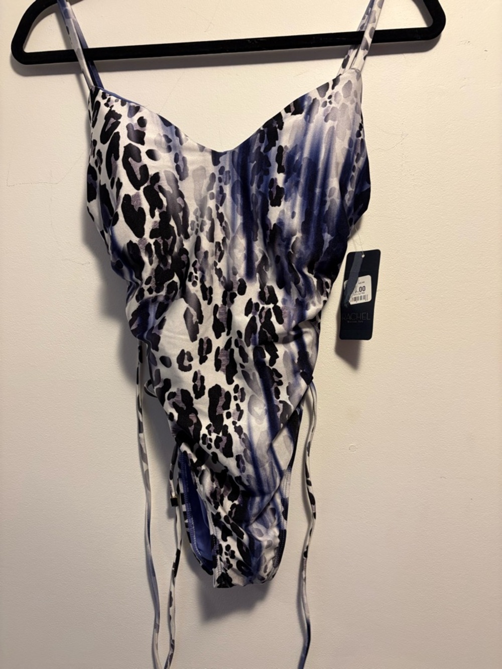NWT Women’s One-Piece Swimsuit in Black, White & Blue Animal Print